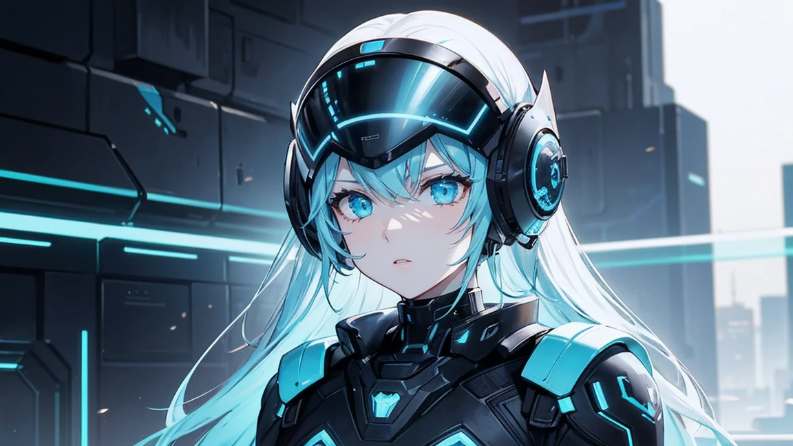 More than one person、7 girls, score_9, score_8_up, score_7_up, 
futuristic sci-fi portrait, highly detailed helmet with visor, light patterns, neon blue highlights, dark sleek surfaces, intricate textures, advanced technology, subtle reflections, imposing stance, mysterious aura, blurred urban background, bokeh lights, video game armor, movie concept art, advanced soldier, cybernetic character