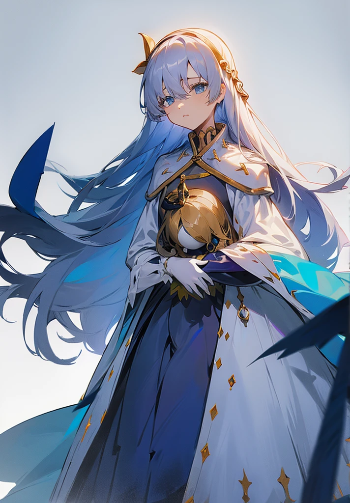 Original outfit, 1 girl, Anastasia (fate), layer azul, Alone, corona, White background, layer, simple background, dress, doll, mini crown
