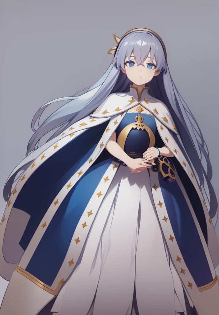 Original outfit, 1 girl, Anastasia (fate), layer azul, Alone, corona, White background, layer, simple background, dress, doll, mini crown