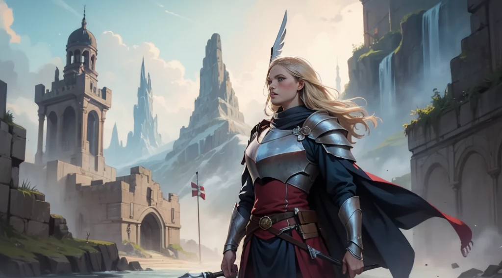 Asgard,Valkyrie,Lady Knight,anatomical correct,epic fantasy digital art,Masterpiece artwork,8K,high definition resolution,detailed drawing,Quality Superior,, epic composition, músculous body