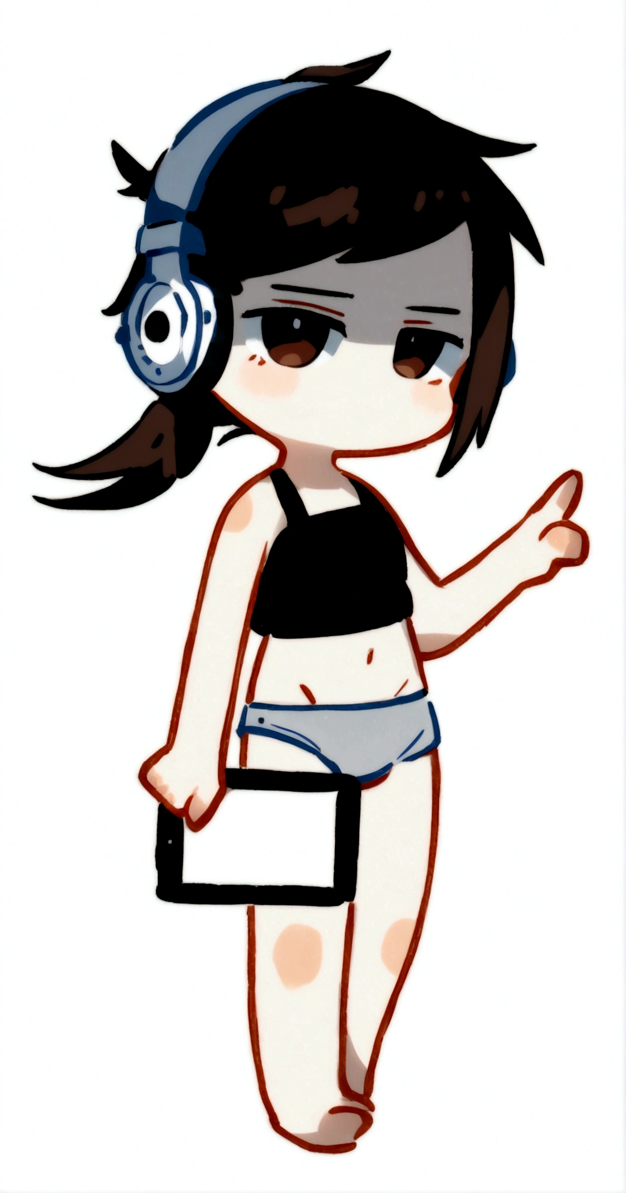 cartoon of a girl with a microphone and a pair of speakers, a sketch inspired by Leiko Ikemura, tumblr, sots art, guilty gear art style, fully robotic!! catgirl, nekomimi, badass pose, digital art from danganronpa, demonic atmosphere, cel - shaded art style, artistic render of reimu hakurei