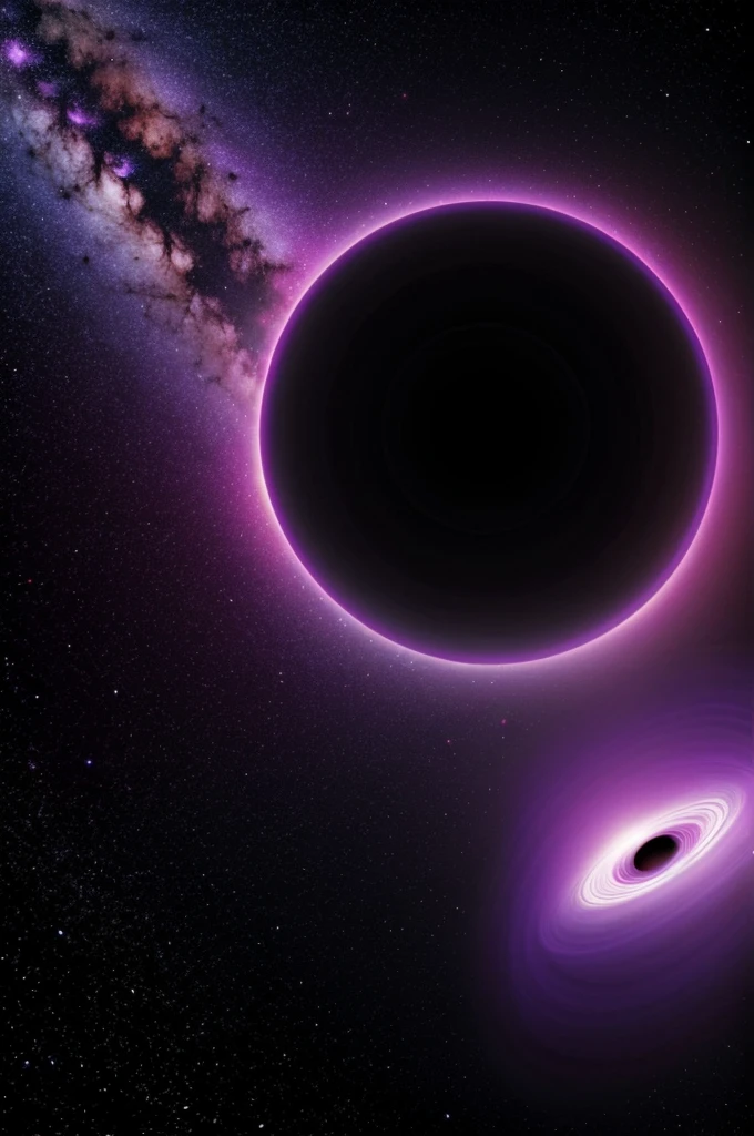 Black hole for a wallpaper, with purple tones
