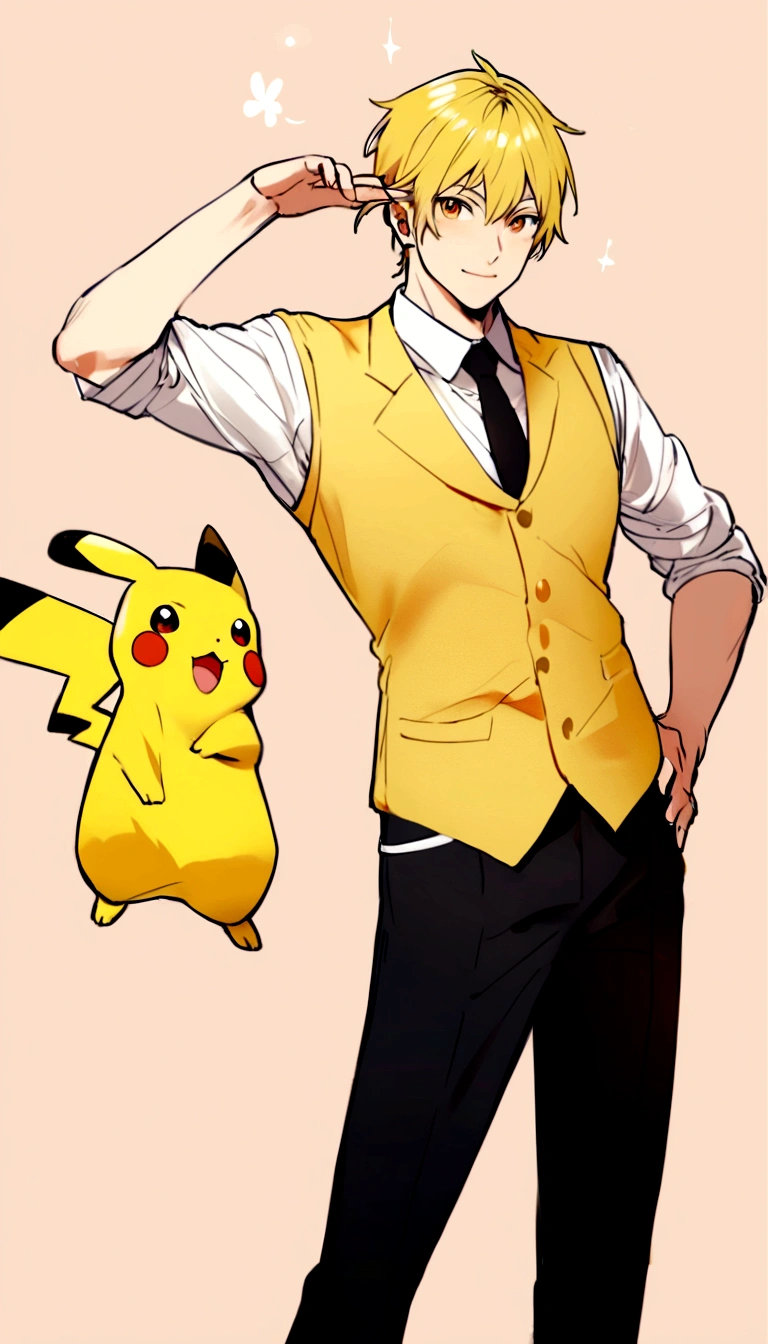 Create an image of Pikachu, Make him an adult
