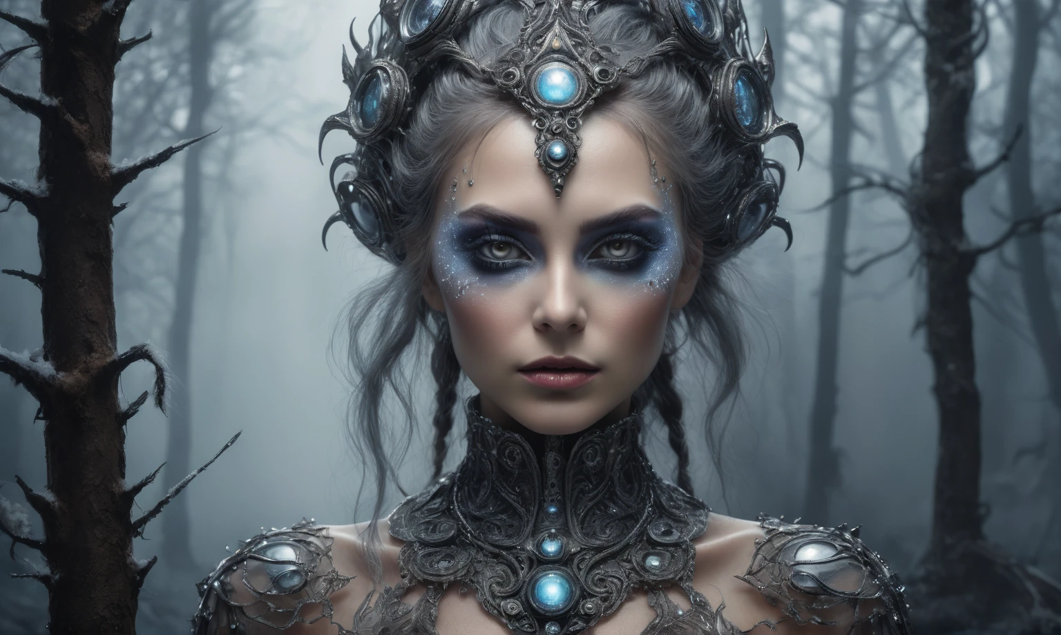 Make a blue queen with swords stuck in her heart, make her the queen of spades of playing cards