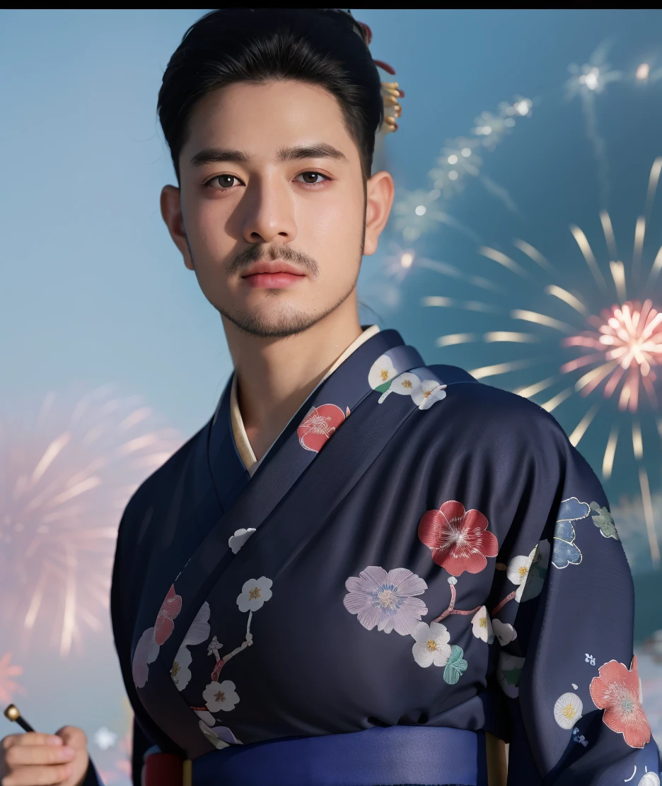 top-quality、​masterpiece、超A high resolution、(realisitic:1.4)、Detailed face、solo、１human male、Dark hair、glistning skin、dense skin、(asian human)、architectural、(absurderes、hight resolution、ultra-detailliert)、、1 male、Adultan's, 23 years old)、a handsome、tall muscular man、broad shoulder、extra very short hair、angular jaws、thick neck、thick eyebrow、extra very short hair、A dark-haired、fine eyes and detailed face、 Highly detailed CG Unity 8K wallpapers、intricate-detail、(Style Swirl Magic:0.7)、looking at the spectator、solo、(full body Esbian:0.6)、Detailed background、A detailed face、dynamicposes、、Urban background、dynamic compositions、 big muscle、、((((Crotch bulge))))、a handsome、 ((masutepiece:1.4, Best Quality)), ((masutepiece, Best Quality)), (photographrealistic:1.4)、(((Fireworks Festival)))、sports wear、 Pubic hair, Open legs, ,  Abs, ((Erection 1.2)), (Moccoli: 1.4),  Sweating, (He is wet, Wet 1.2),, (Slipping thin underwear, Wet and beautiful 1.4)), Blood vessels in the arm、、Chinese Bishonen、(Stroll through the city of fireworks displays:1.2), food stand, (Dark blue silk yukata:1.3),   Smile, red blush,（the perfect body：1.1）、（shorth hair：1.2）、FULL BODYSHOT,（Very elaborate CG 8K wallpapers）、（extremely delicate and beautiful）、（​masterpiece）、（top-quality）:1.0)、(超A high resolution:1.0)、[hight resolution]、detailed skins、ultra-detailliert ((colourfull)), male people、Japan men、Vermilion band