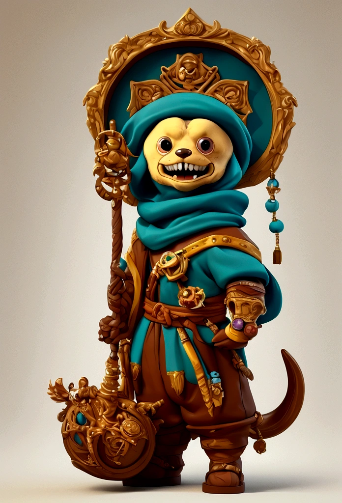 cute character of Leonardo DaVinci, he is designed to be a company mascot, simple 3D style