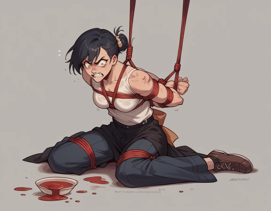 score_9, score_8_superior, score_7_superior, sauce_anime,Tied up with rope,Struggling,