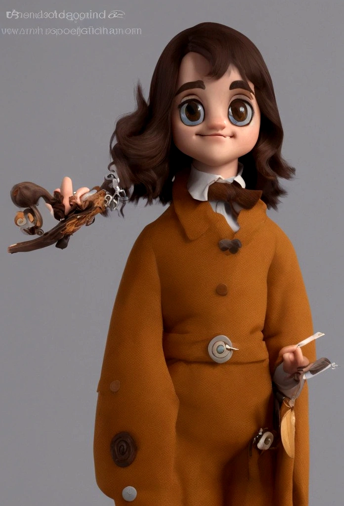 cute character of Leonardo DaVinci, he is designed to be a company mascot, simple 3D style 