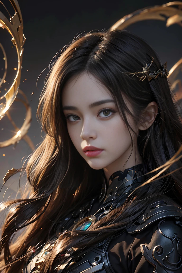 Two young women with dark hair, one handsome young man with wavy blond hair, fusion of sacred and secular images, shattered chains and fluid forms, symbols of life, death and continuity, contrasting textures of mechanical and organic elements, photorealistic, ultra-detailed, 8K resolution, cinematic dramatic Composition, atmospheric, ultra-detailed, 8K resolution --ar 16:9 --stylized 1000 --chaos 30 --V 5