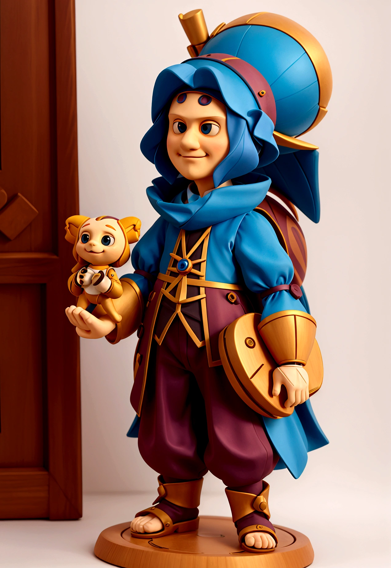 cute character of Leonardo DaVinci, he is designed to be a company mascot, simple 3D style