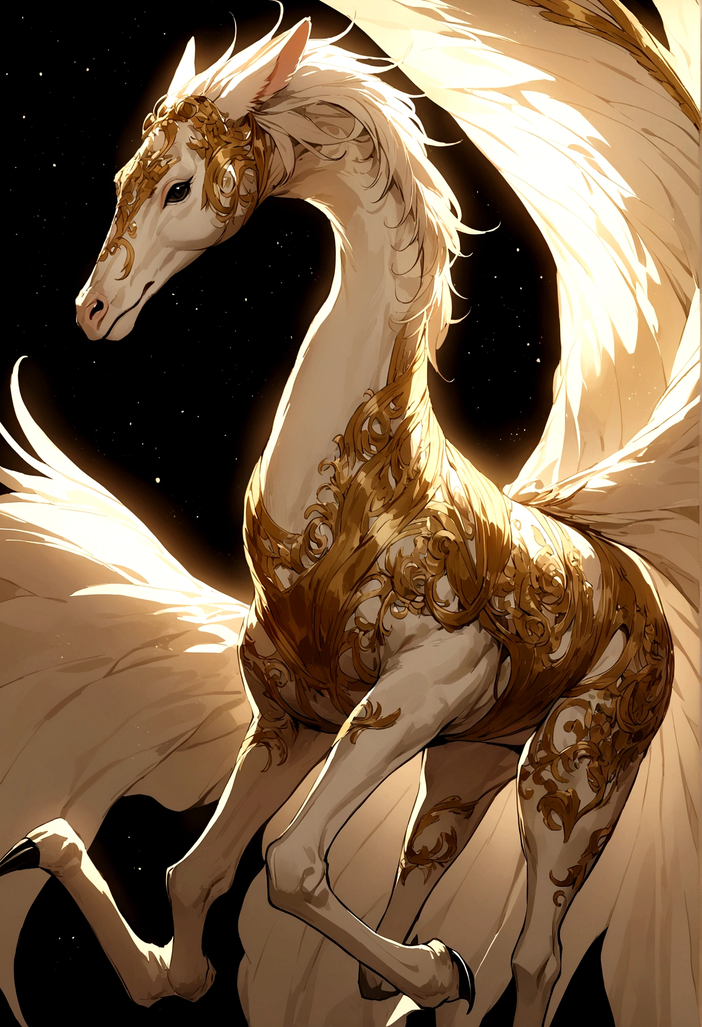 no humans, only stars and the moon far away