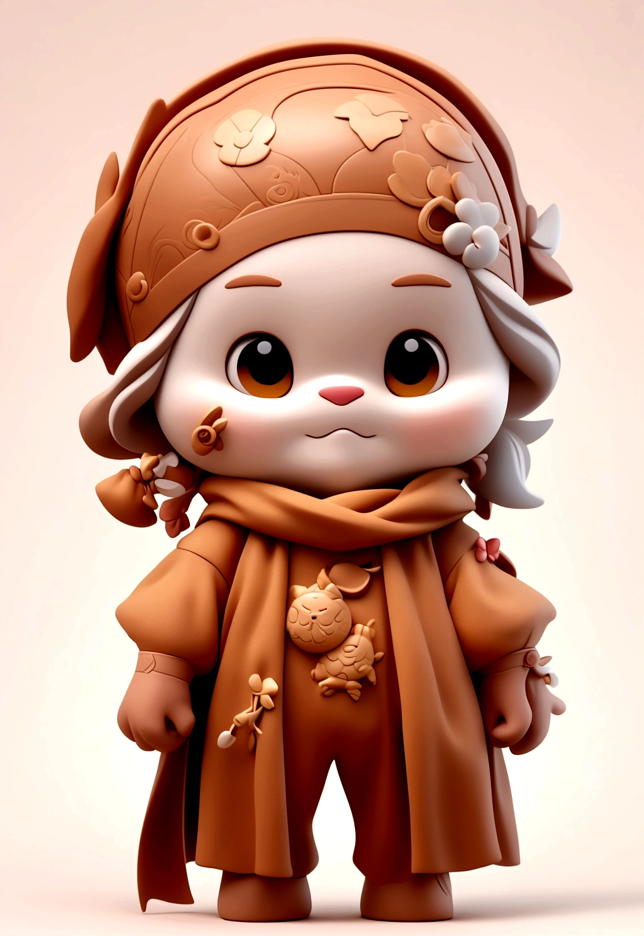 cute character of Leonardo DaVinci, he is designed to be a company mascot, simple 3D style 