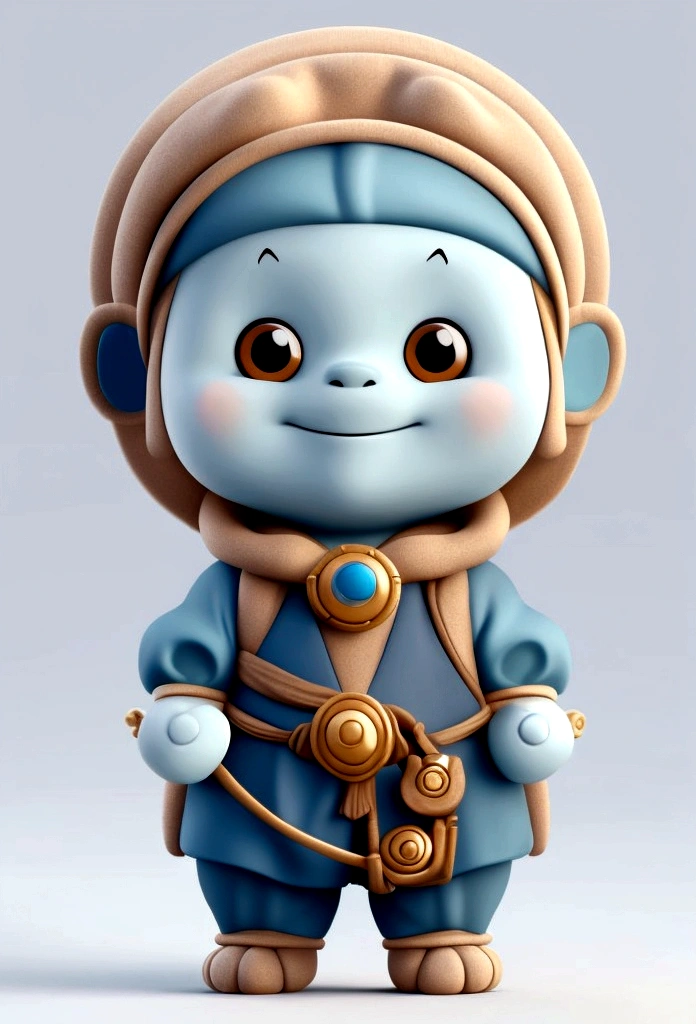 cute character of Leonardo DaVinci, he is designed to be a company mascot, simple 3D style 