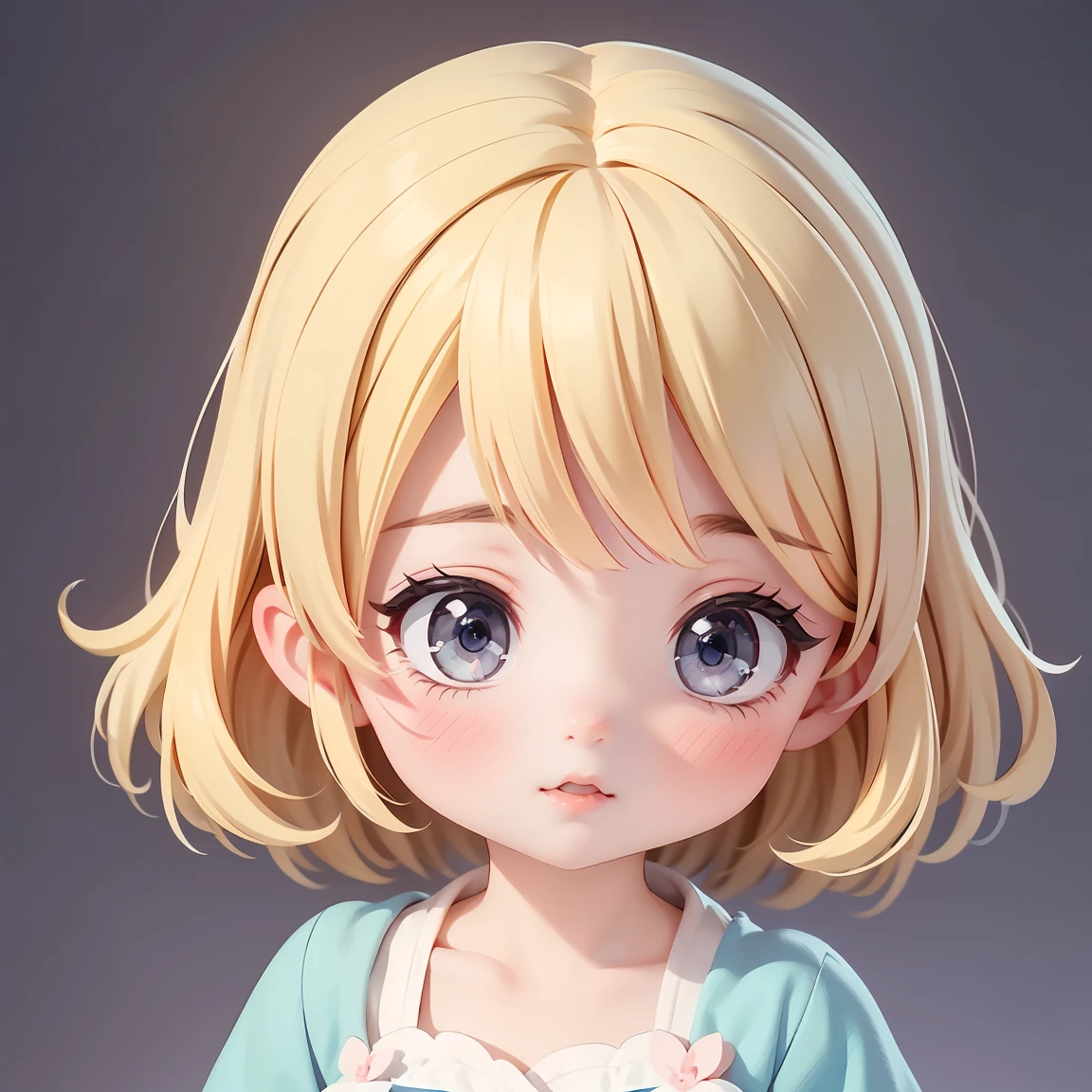  Super Chibi Character：1.8、Wearing cute shoes、background：Full white screen、Blonde Hair、Cute 7  girl、Cinderella Dresses、Various expressions：1.8、Various poses：1.8、Looking this way