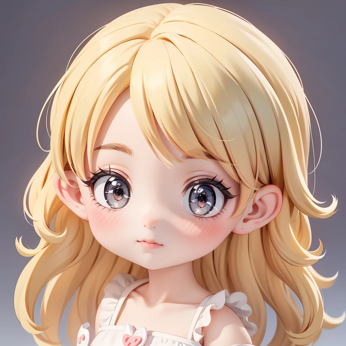 Super Chibi Character:1.8、Wearing cute shoes、background:Full white screen、Blonde Hair、Cute 7 year old girl、Cinderella Dresses、Various expressions:1.8、Various poses with moving arms:1.8、Looking this way