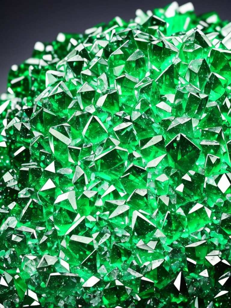 a close up of a green crystal on a rock with a dark background, a macro photograph by Eugene Leroy, flickr, crystal cubism, green crystal, beautiful crystals, glowing green crystals, emeralds, crystalline!!, crystals enlight the scene, crystals, translucent crystals, made of crystals, crystalized, with crystals on the walls, glowing crystals
