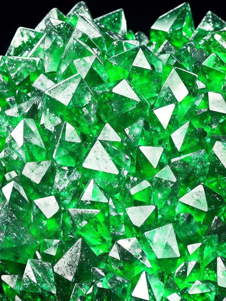 a close up of a green crystal on a rock with a dark background, a macro photograph by Eugene Leroy, flickr, crystal cubism, green crystal, beautiful crystals, glowing green crystals, emeralds, crystalline!!, crystals enlight the scene, crystals, translucent crystals, made of crystals, crystalized, with crystals on the walls, glowing crystals