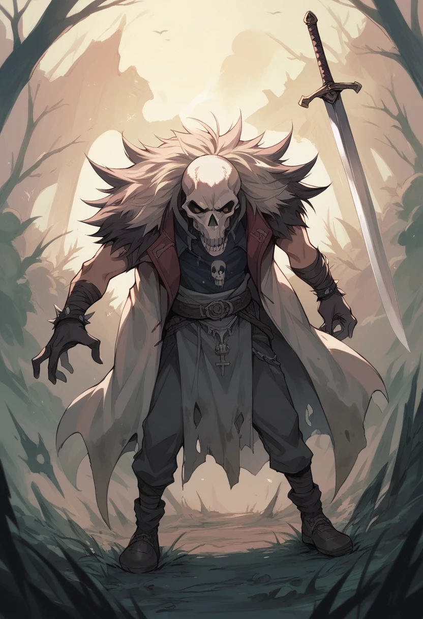 SMELL DEATH,skull,anime,Moe,sword