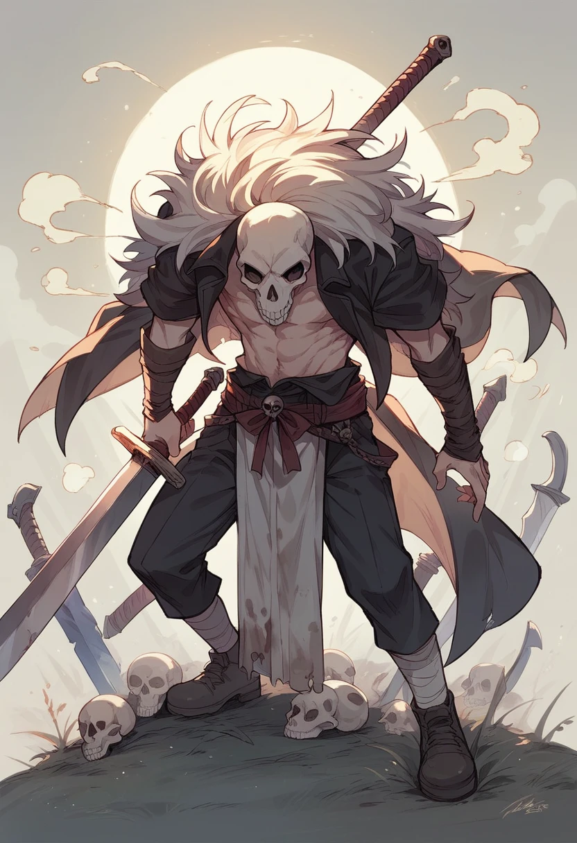 SMELL DEATH,skull,anime,Moe,sword