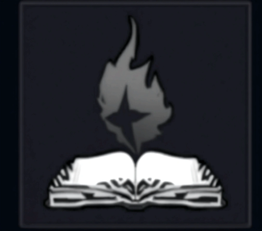 a black and white photo of a book with a flame on it, grimoire, world of warcraft spell icon, fantasy game spell icon, arcane books, magic spell icon, lightning mage spell icon, lost grimoire, fantasy game spell symbol, spell book, ffxiv heavensward, floating spellbook, emblem of wisdom, borne space library artwork