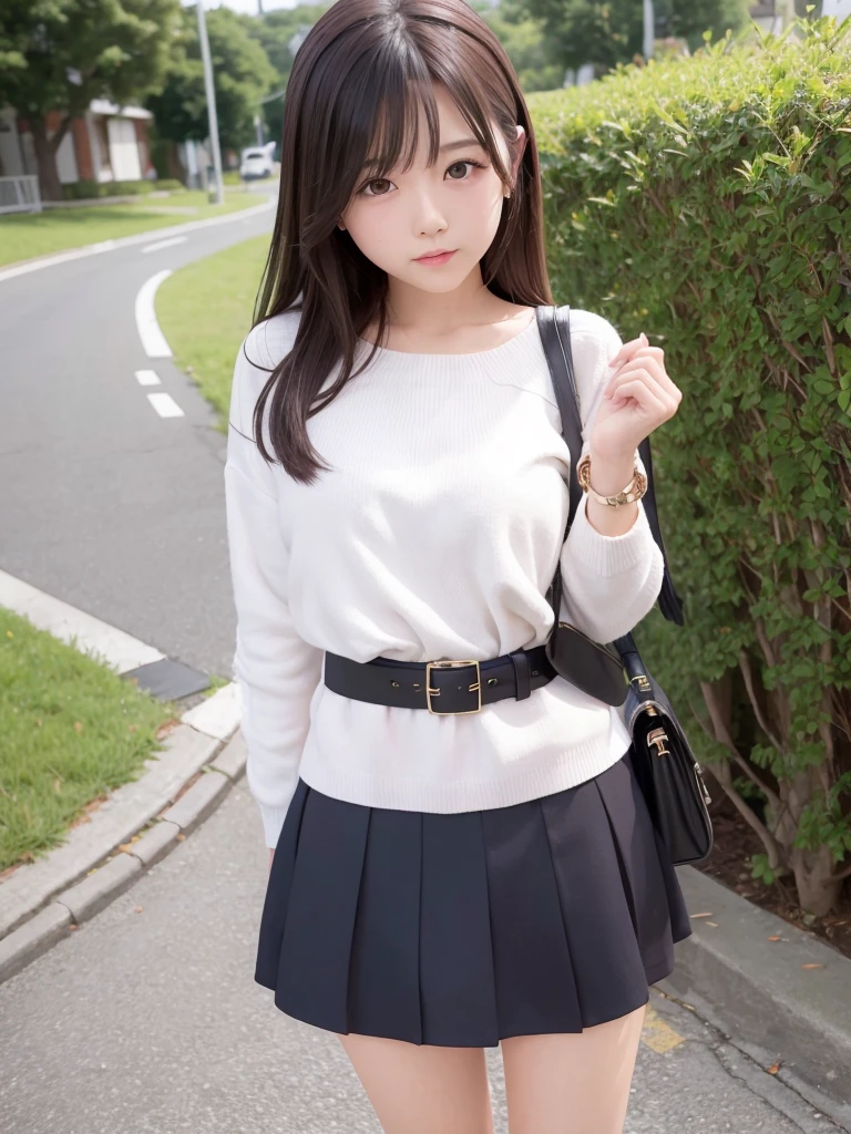 Very cute girl、mini skirt,