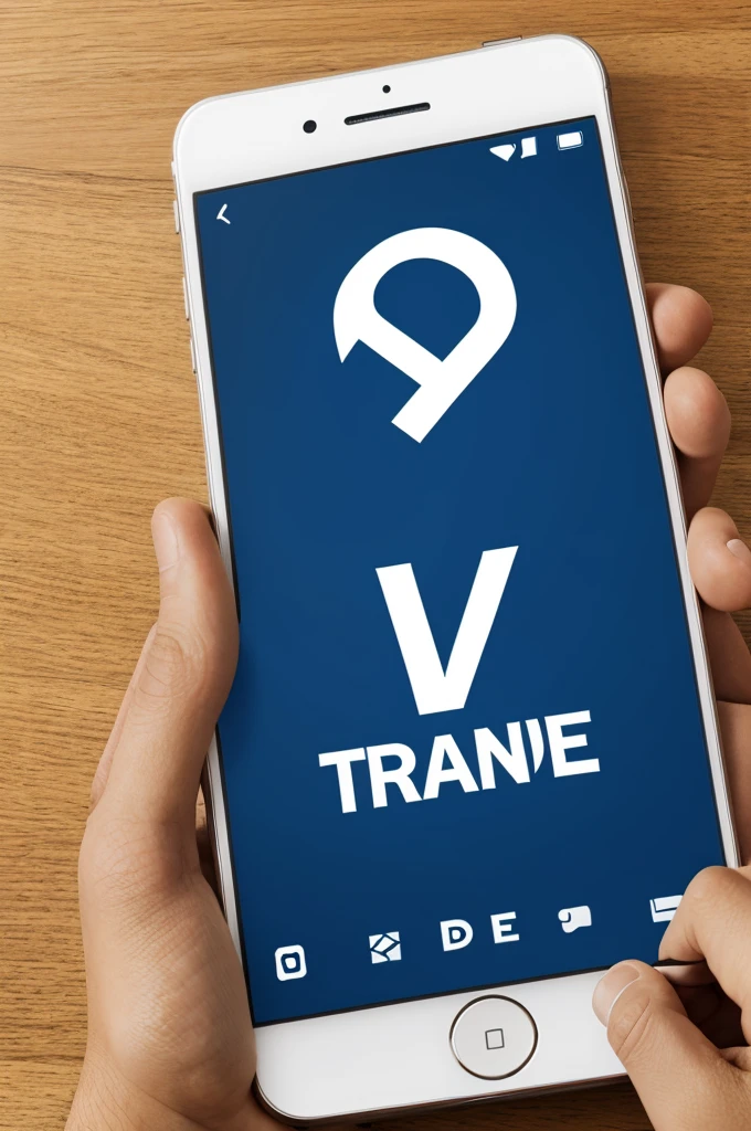 Create a logo for an app that the app says A V in trande inside the logo and that the title is already available