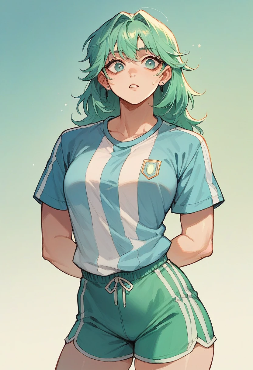 Korean Billie Elish with Argentina sports shirt