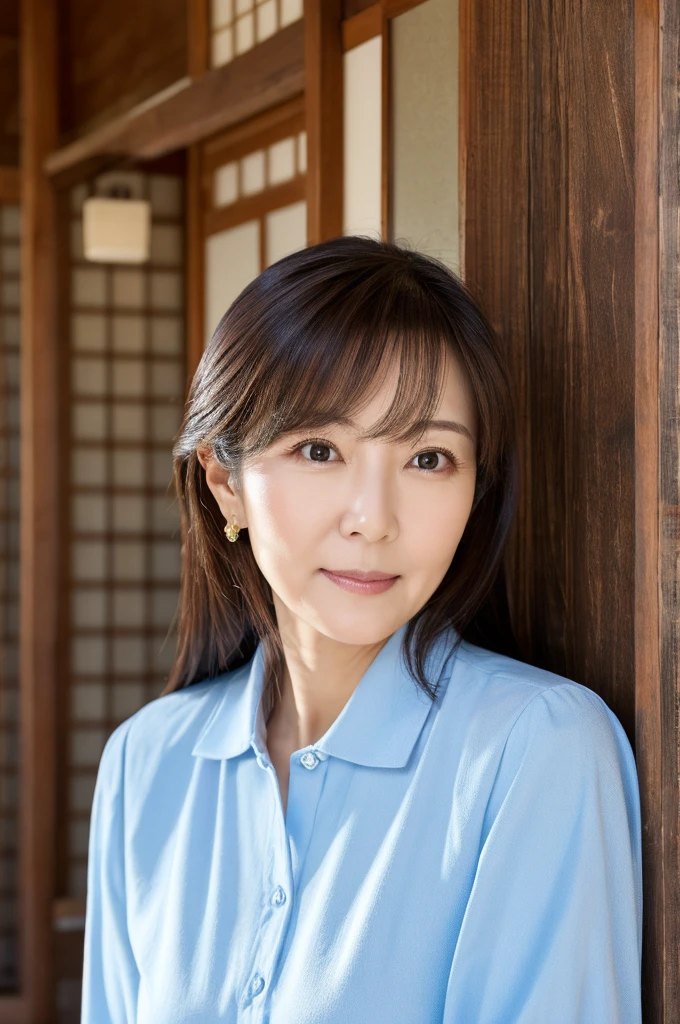 (Highest quality)), ((masterpiece)), (detailed),Perfect Face,Japanese,Mature Woman,Upper Body