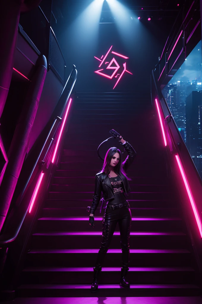 Create a luxury nightclub with a diablo logo
