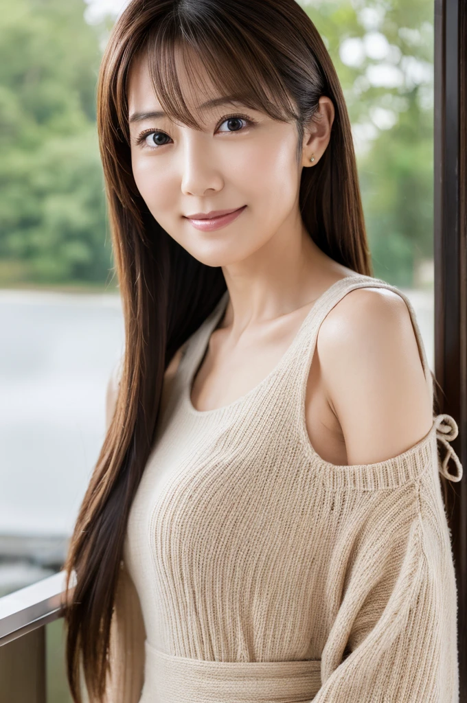 (Highest quality)), ((masterpiece)), (detailed),Perfect Face,Japanese,Mature Woman,Upper Body