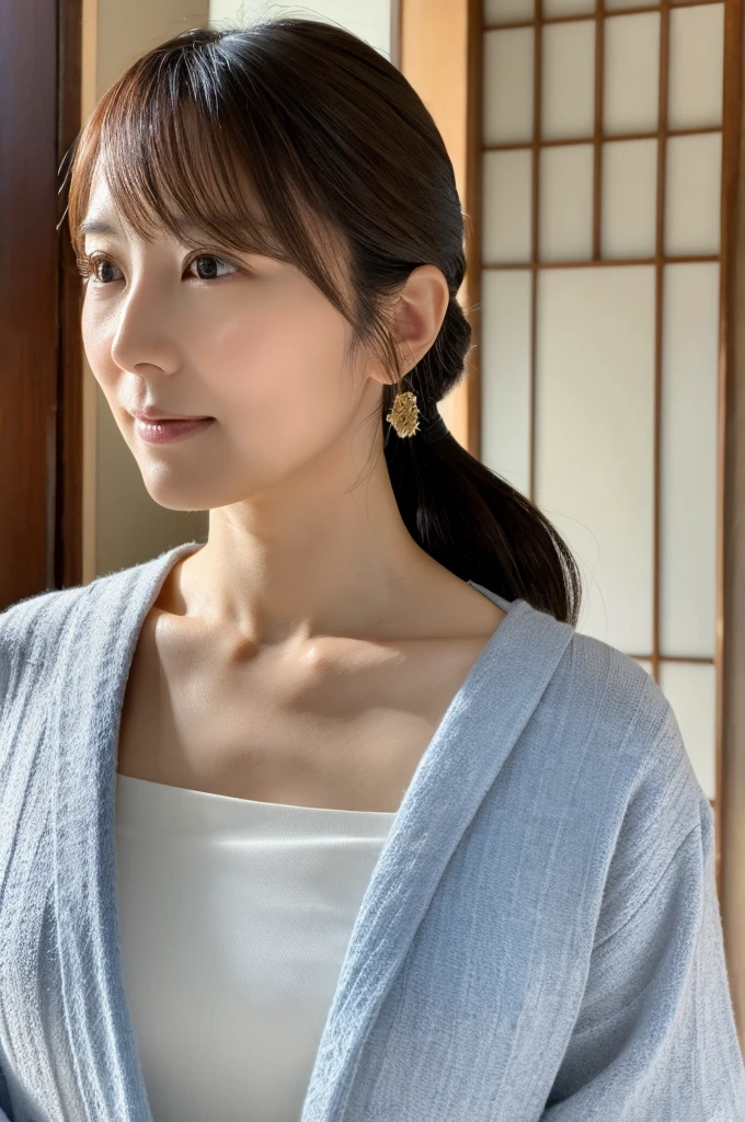 (Highest quality)), ((masterpiece)), (detailed),Perfect Face,Japanese,Mature Woman,Upper Body