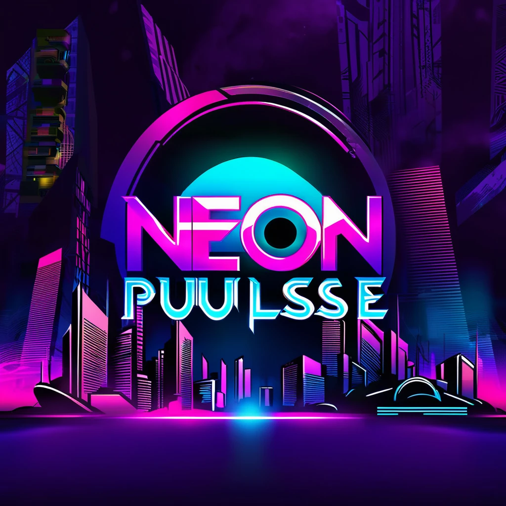 Create a vibrant and dynamic album cover for an energetic EDM track titled “Neon Pulse”. The cover should feature neon lights, dynamic lines, and abstract patterns, with a cyberpunk style. The color scheme should include intense neon colors such as violet, pink, blue, and turquoise. The title “Neon Pulse” should be displayed prominently in a modern, bold font. Include elements like pulsing lights, electronic waves, digital patterns, and a futuristic cityscape to enhance the energetic EDM and gaming vibe. Size: 1024x1024, HQ ; Style: Cyberpunk, EDM, Futuristic ; Colors: Violet, Pink, Blue, Neon