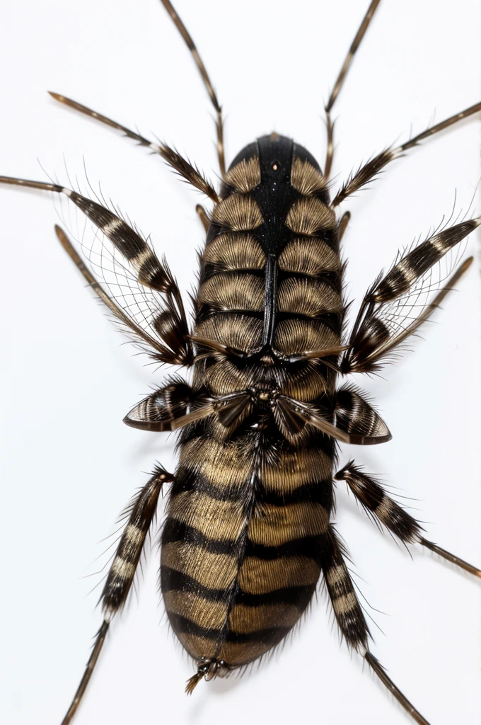 Culex quinquefasciatus mosquito in a white background 