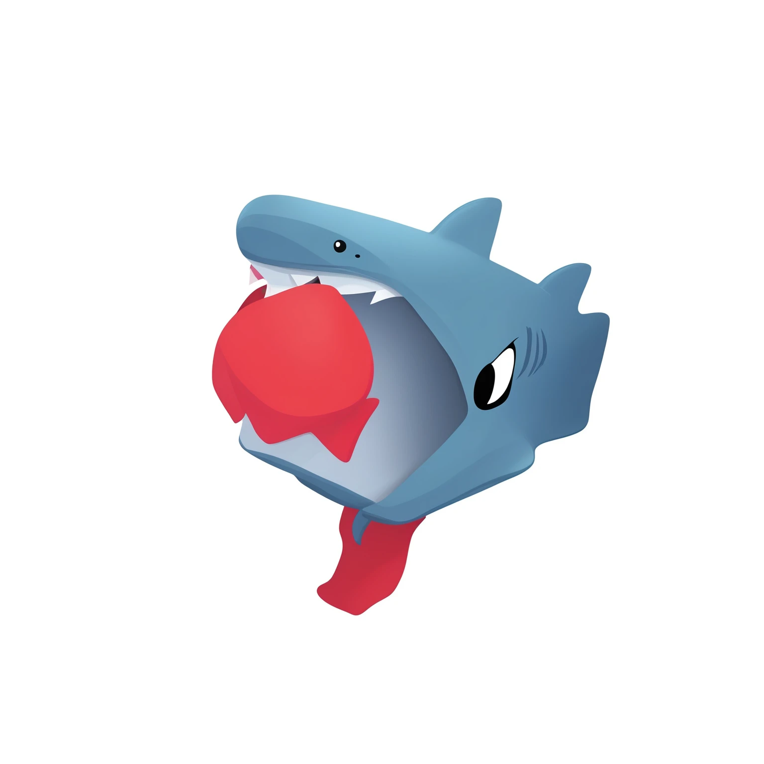 high quality，Cartoon Style，Toy Shark，Missiles in mouth，arms，Original painting design，cute，