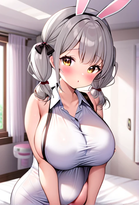 Bunny girl,Big Breasts,Pregnant women,Pregnant belly,Multiple births,Gray Hair,Twin tails