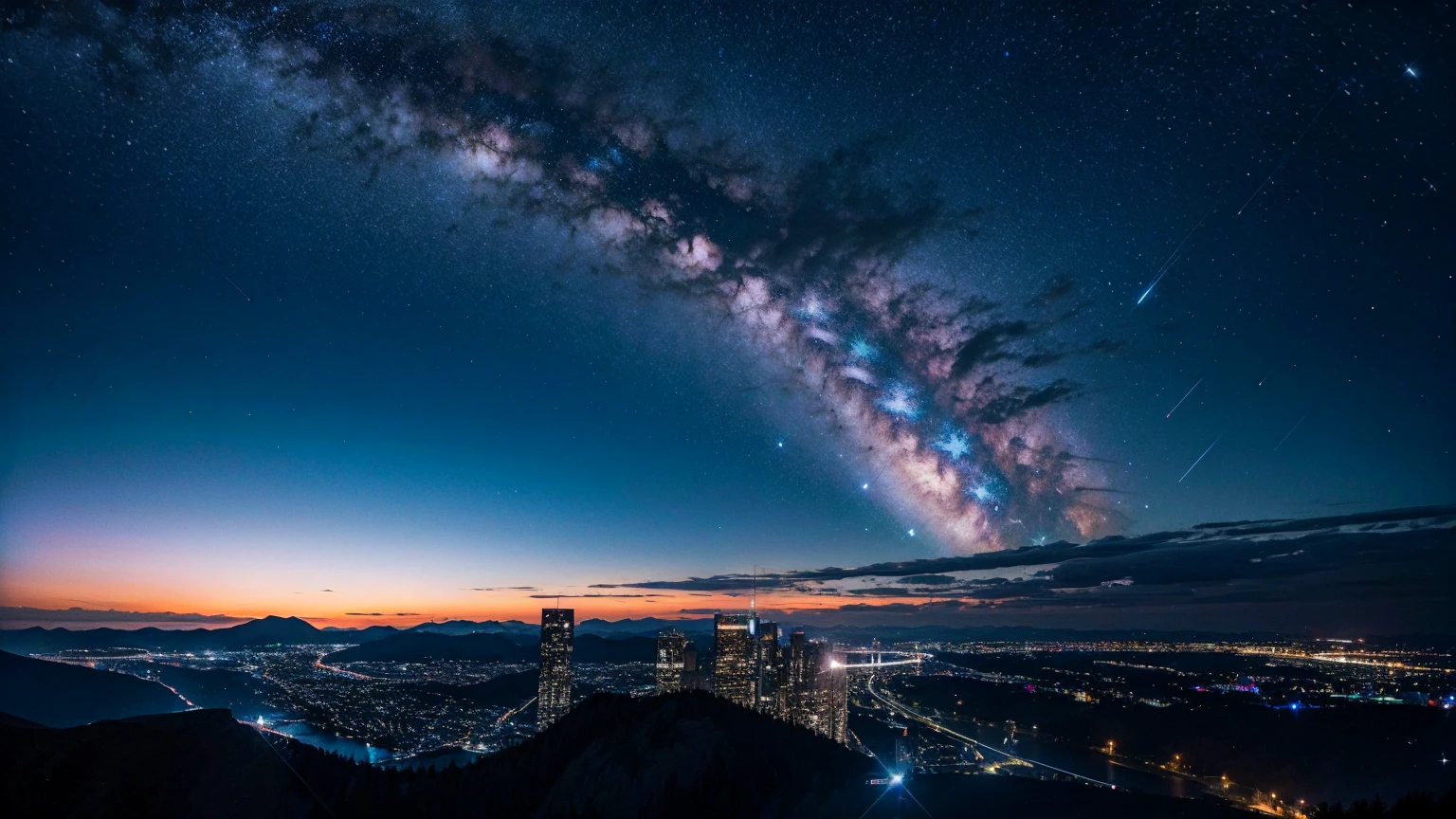 star々The sparkling night sky,Transparency,Spectacular landscapes,A delicate touch