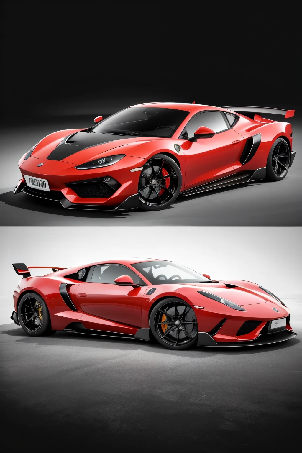 Create a two-seater super sports style car