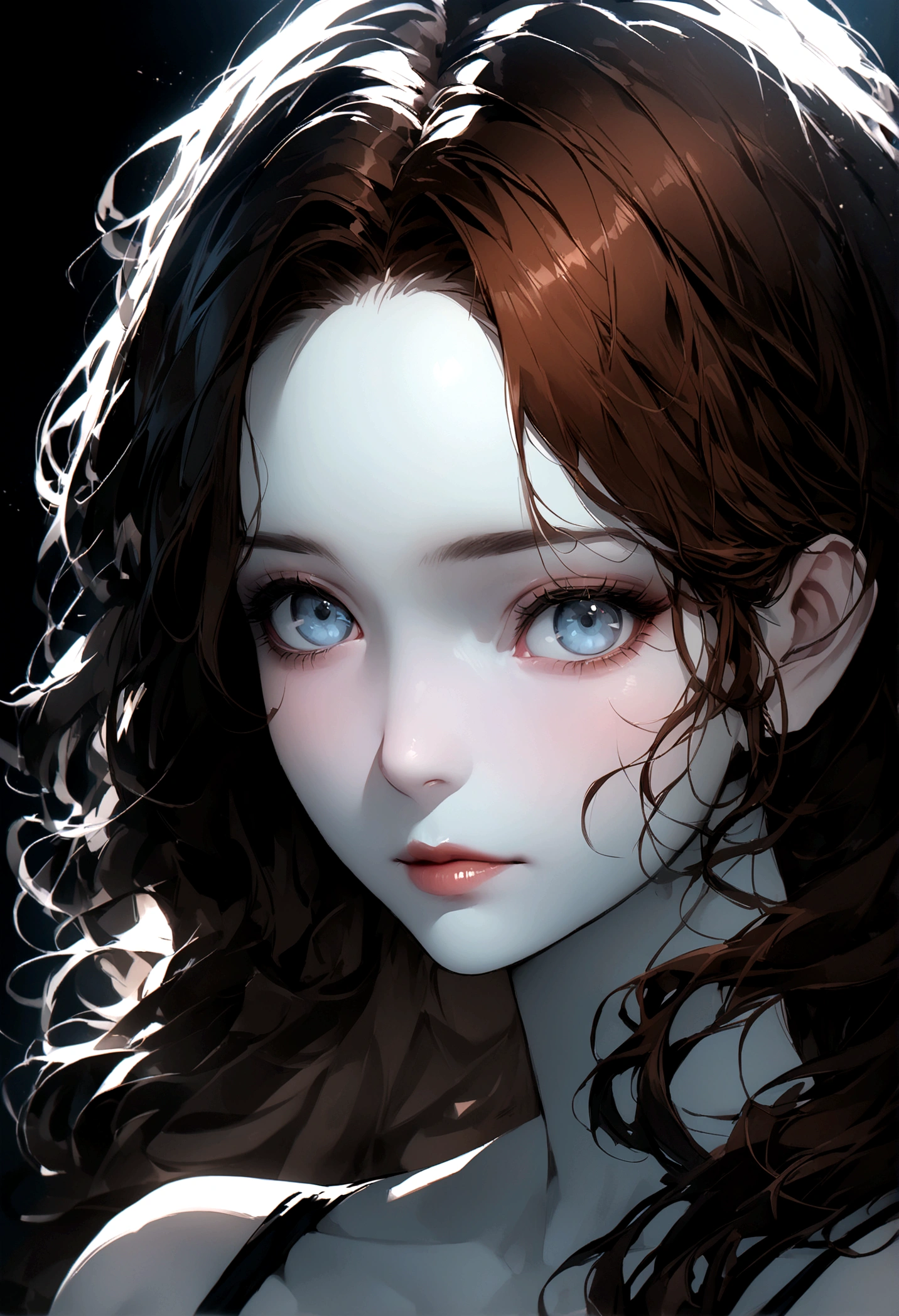 Photo of 21 year old girl, (brown hair with extra long wavy), ((portrait)), (Detailed face: 1.2)), (Detailed facial features)), (Fine skin), pale skin, high detail and deep cleavage, slim body, (cold color), reflection, (masterpiece) (Perfect proportions) (realistic photos) (highest quality), shot with Canon EOS R5, 50mm lens, f/2.8, HDR, (8k) (wallpaper) (movie lighting) (dramatic lighting) (sharp focus) (complex), (camisole dress, heels), ((full body shot)), (outdoor background)