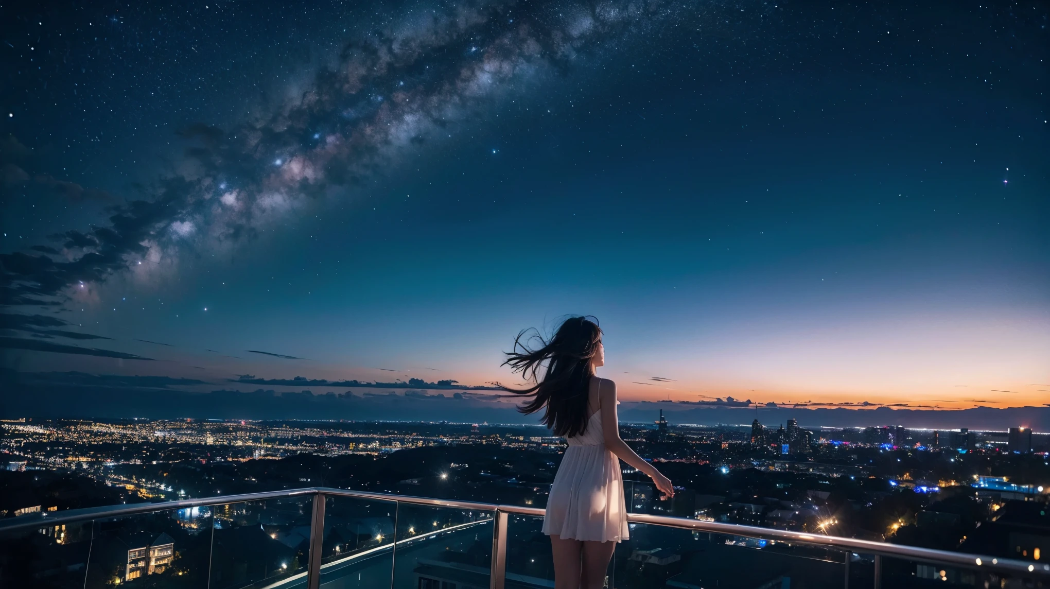 star々The sparkling night sky,Transparency,Spectacular landscapes,A delicate touch