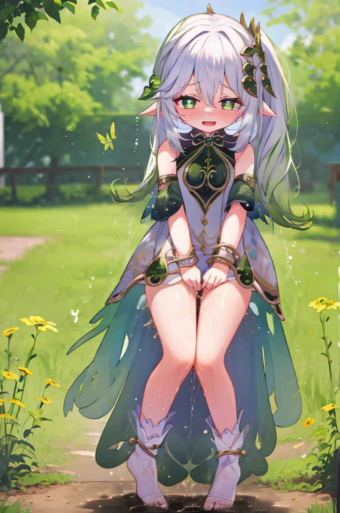 (1 girl), (must pee:1.1), (wants to urinate:1.2), (Pee on yourself), (Very eager to pee:1.3，The urine is very, very watery，Expression of enjoyment，shy！