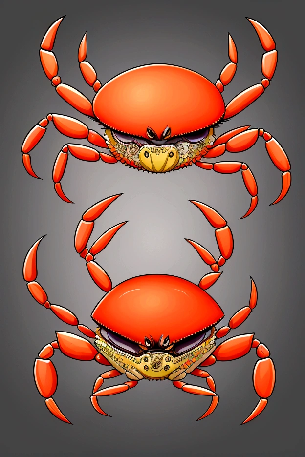 a crab character, cartoon crab, cute crab, whimsical crab, crab mascot, crab icon, stylized crab, anthropomorphic crab, crab with personality, crab in fantasy setting, detailed crab illustration, colorful crab design, crab with expressive features, crab in playful pose, crab in vibrant colors, crab in unique costume, crab with accessories, crab in dynamic composition, crab with intricate patterns, imaginative crab character