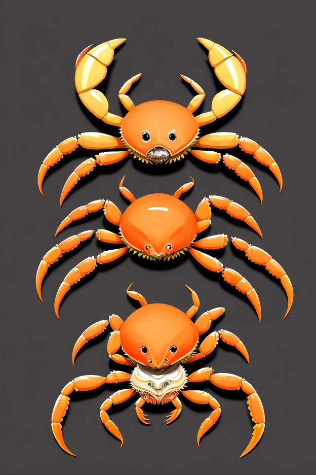a crab character, cartoon crab, cute crab, whimsical crab, crab mascot, crab icon, stylized crab, anthropomorphic crab, crab with personality, crab in fantasy setting, detailed crab illustration, colorful crab design, crab with expressive features, crab in playful pose, crab in vibrant colors, crab in unique costume, crab with accessories, crab in dynamic composition, crab with intricate patterns, imaginative crab character