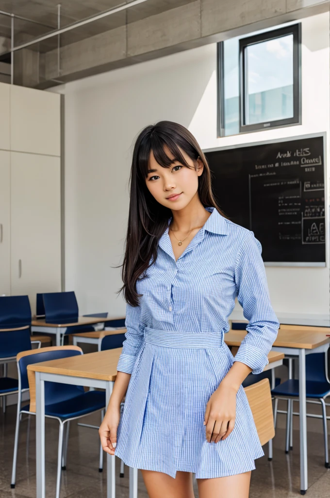Hot girl in school dress