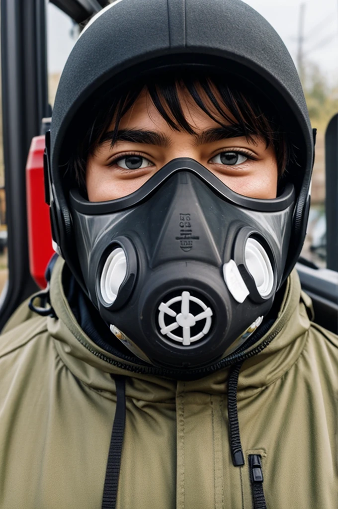 Generate a sticker of a gas mask
