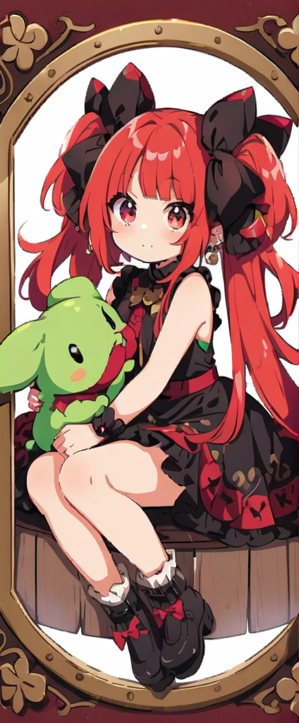 Kizi, short black and red hair