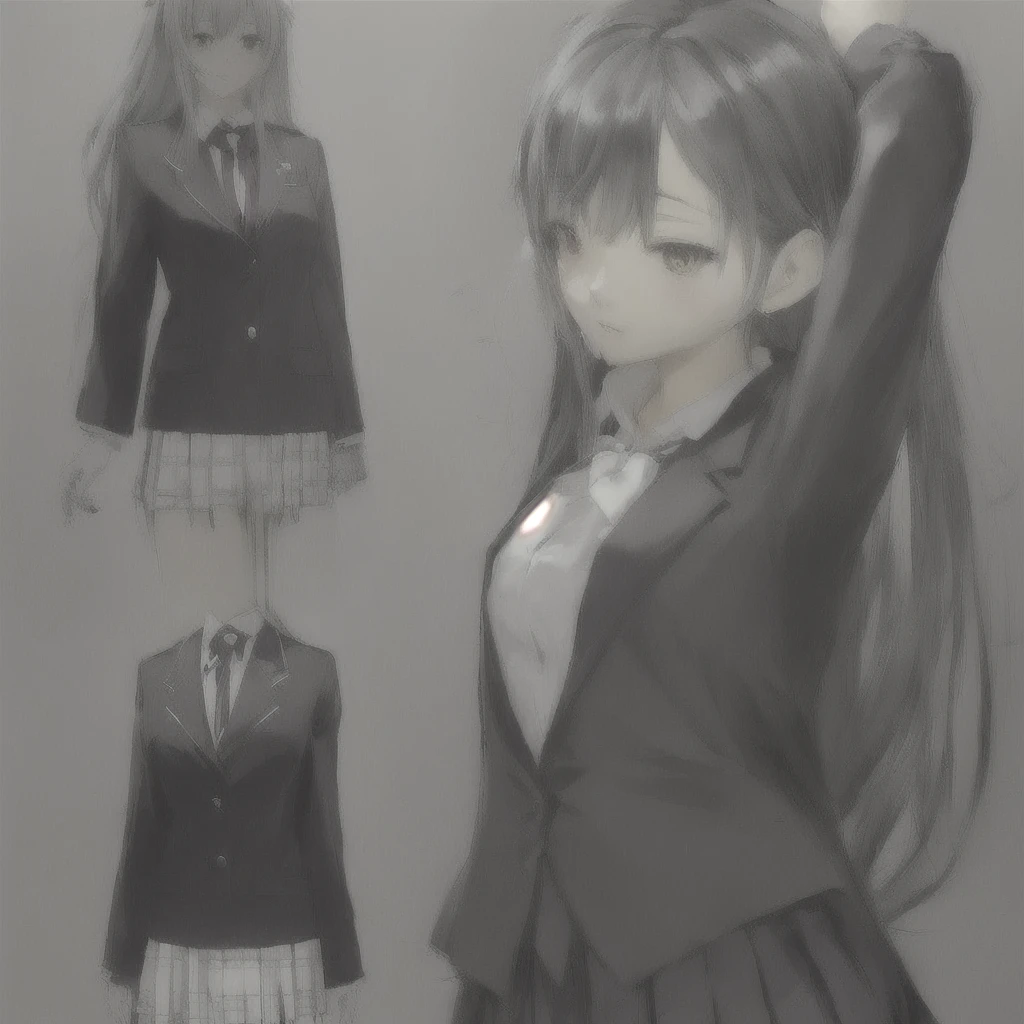 Anime character with long hair and suit, JK Uniform, 現実的なhigh school girl, Kantai Collection Style, beautiful anime high high school girl, a Surreal , Surreal , Smooth anime CG art, Anime full body illustration, Yandere. expensive, Anime Concept Art, Detailed Anime Character Art, high school girl, Japanese , wear