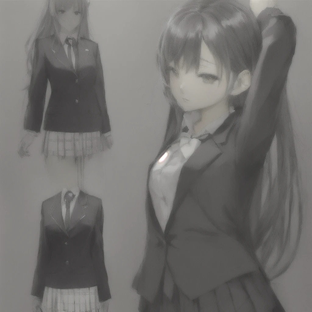 Anime character with long hair and suit, JK Uniform, 現実的なhigh school girl, Kantai Collection Style, beautiful anime high high school girl, a Surreal , Surreal , Smooth anime CG art, Anime full body illustration, Yandere. expensive, Anime Concept Art, Detailed Anime Character Art, high school girl, Japanese , wear