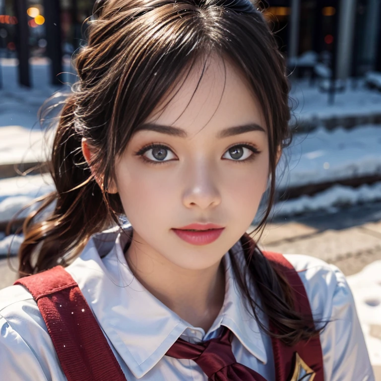 ExtremelyDetailed KAWAII SchoolGirls standingFullBody in glowing snow dust, Stunning detailed eyes with (Sparkling Highlights:1.28), beautiful detailed lips, extremely detailed eyes and face, detailed snow fairy in (School Uniform), (glowing snowflakes), intricate snowy background, ethereal and magical lighting, cinematic composition, (best quality,4k,8k,highres,masterpiece:1.2),ultra-detailed,(realistic,photorealistic,photo-realistic:1.37)
