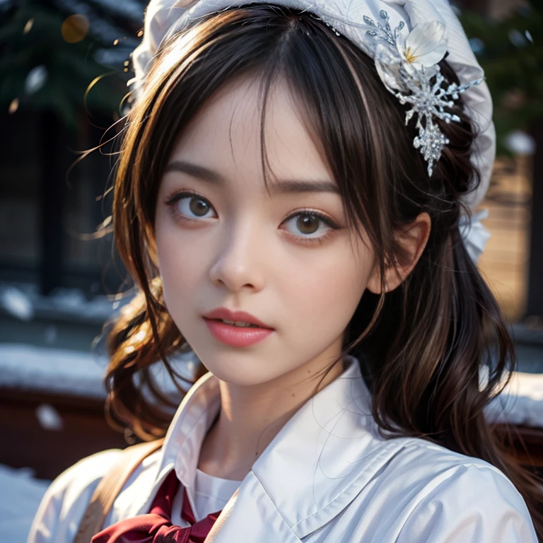 ExtremelyDetailed KAWAII SchoolGirls standingFullBody in glowing snow dust, Stunning detailed eyes with (Sparkling Highlights:1.28), beautiful detailed lips, extremely detailed eyes and face, detailed snow fairy in (School Uniform), (glowing snowflakes), intricate snowy background, ethereal and magical lighting, cinematic composition, (best quality,4k,8k,highres,masterpiece:1.2),ultra-detailed,(realistic,photorealistic,photo-realistic:1.37)