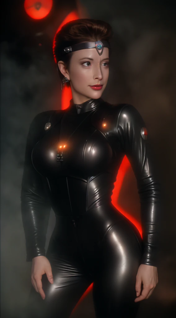 kiranerys, mirrakira , shiny bodysuit, borg ,
headband, (fog:1.4), hand on hip, smug, seductive, latex pants, science fiction, (red side light), cinematic still of a stunning woman, detailed, sharp focus, dramatic, award winning, octane render, unreal engine, volumetrics dtx, )